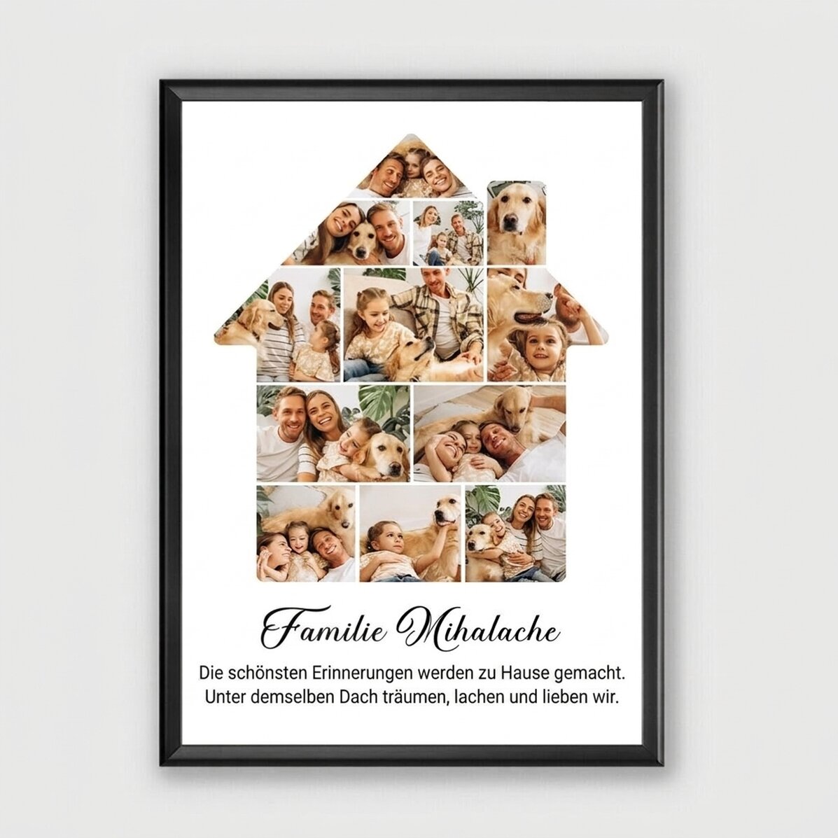 Individuell gestaltetes Bild mit 12 Fotos und Text – Unser Zuhause