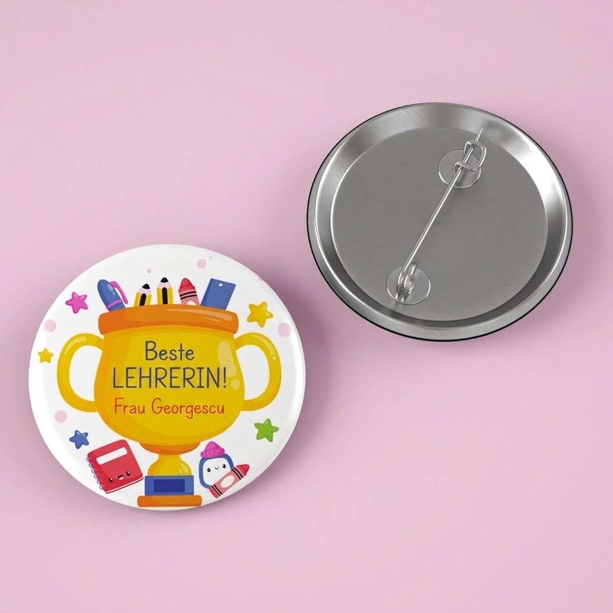 Personalisiertes Button mit Text – Lehrer