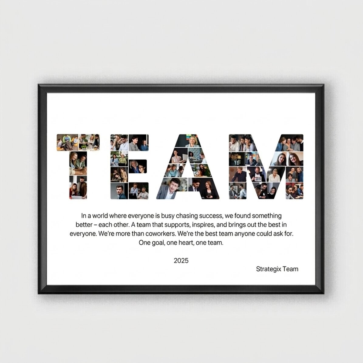 Individuell gestaltetes Bild mit 29 Fotos und Text – Best Team