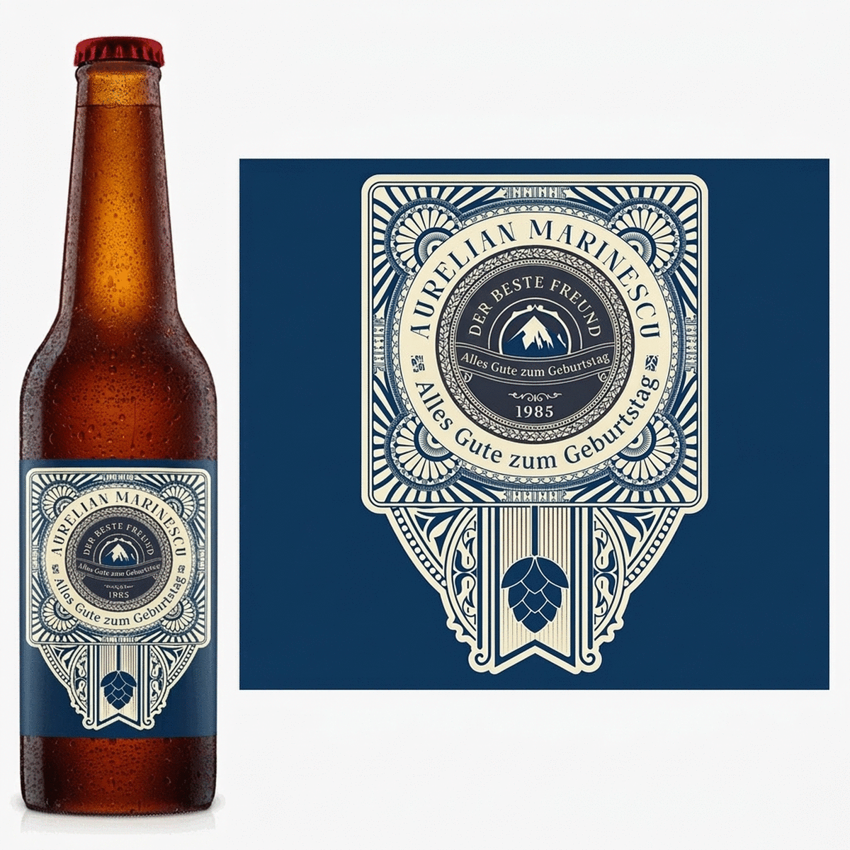 Bier mit individueller Botschaft – Vintage Hop