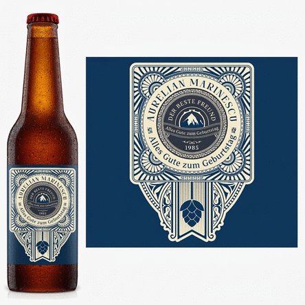 Bier mit individueller Botschaft – Vintage Hop