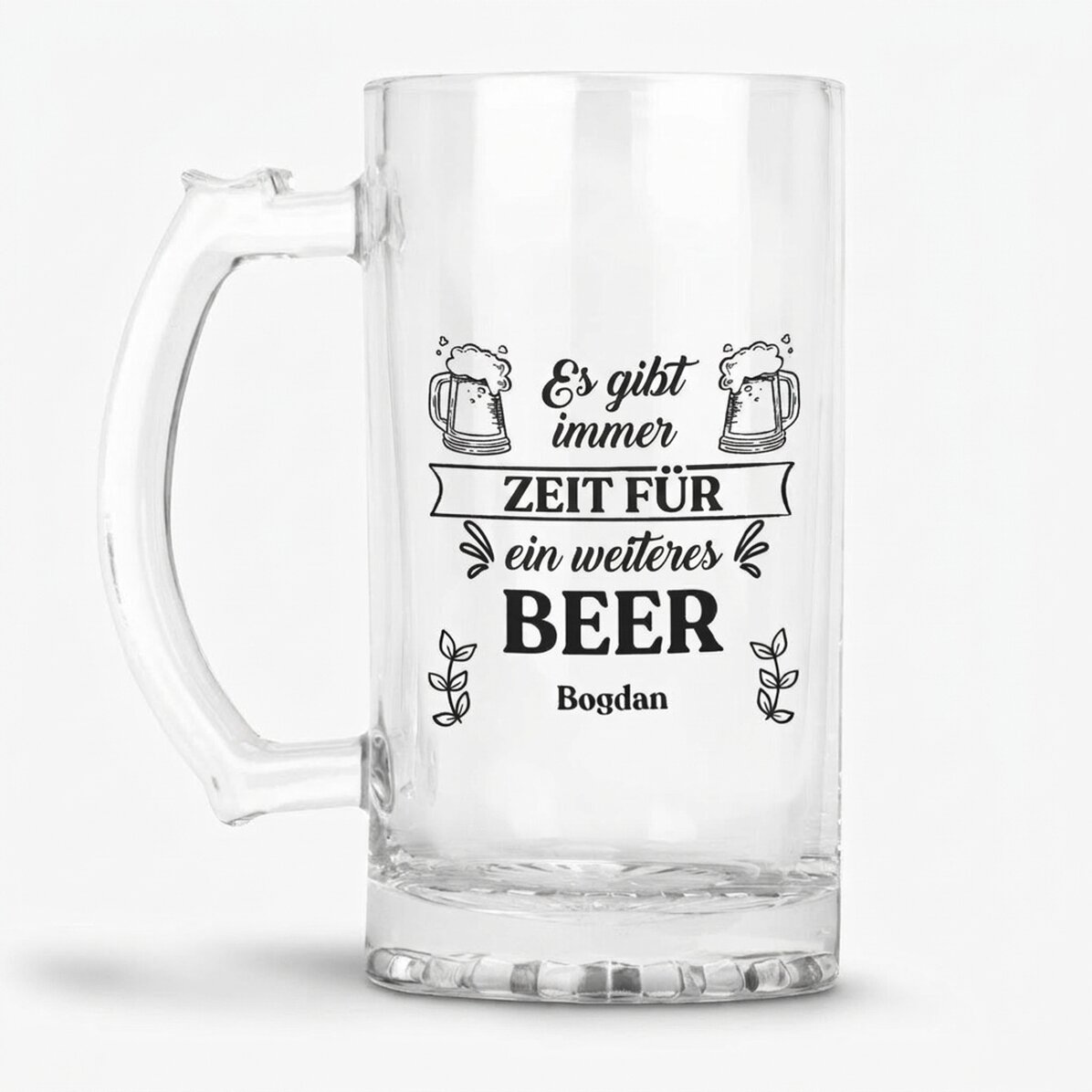 Personalisierter Bierkrug mit Botschaft – Time for Beer