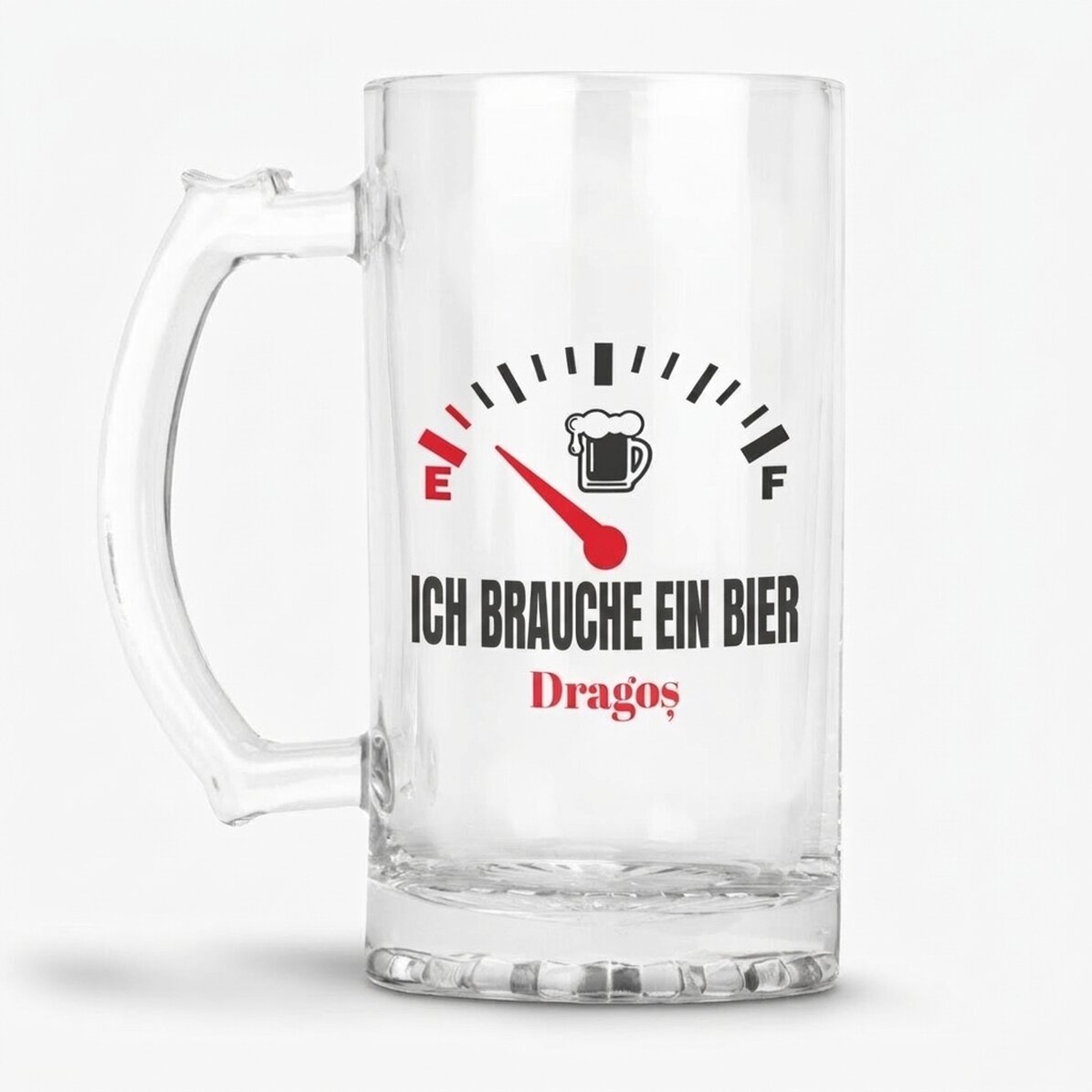 Personalisierter Bierkrug mit Aufschrift – „I need a Beer“