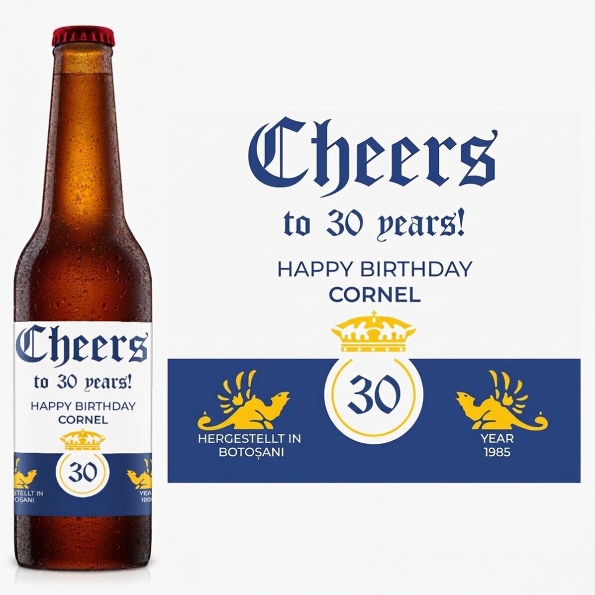 Bier mit individueller Beschriftung – Crown