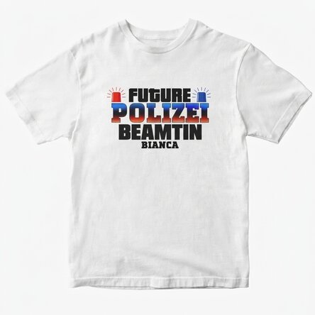 Personalisiertes Baumwoll-T-Shirt mit Aufdruck – „Future police officer“