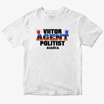 Personalisiertes Baumwoll-T-Shirt mit Aufdruck – „Future police officer“