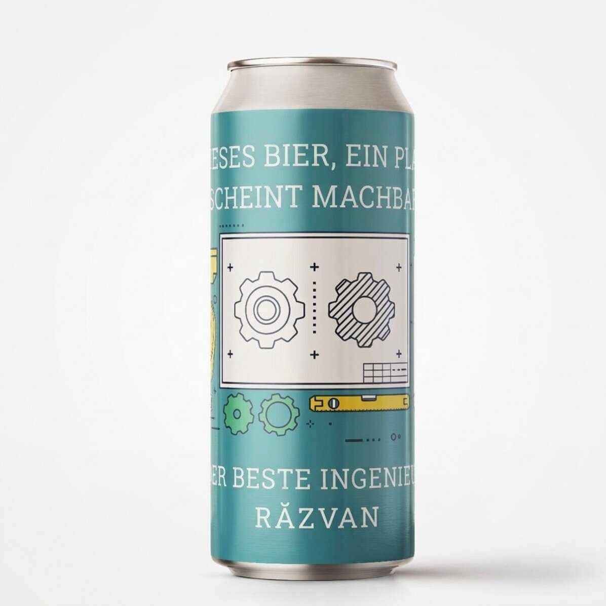 Bier in einer Dose mit individueller Beschriftung – Ingenieur