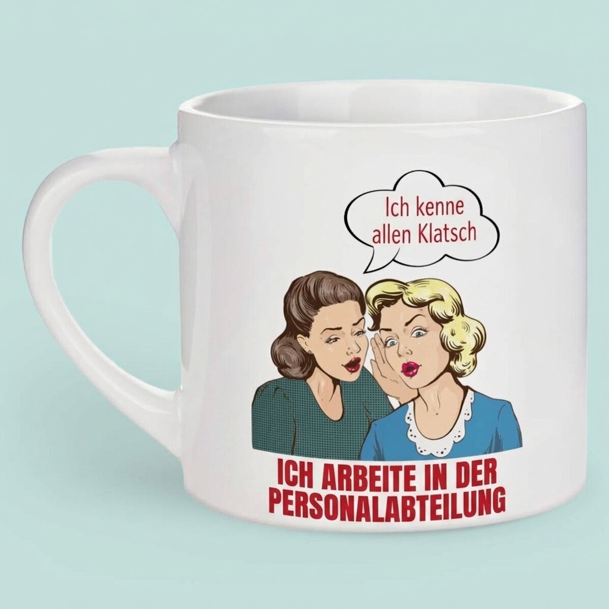 Personalisierte Espressotasse mit Text für die Personalabteilung