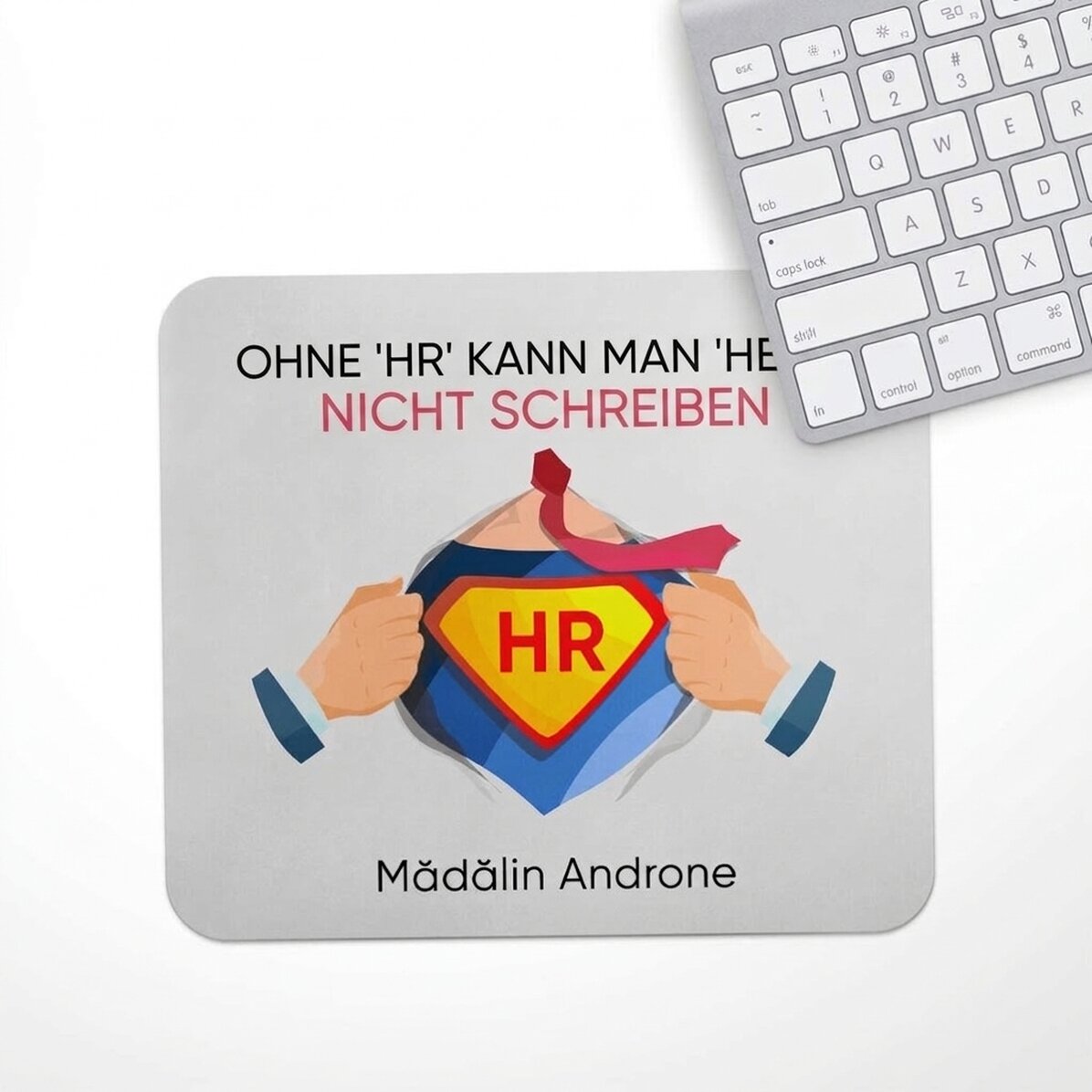 Individuell gestaltetes Mauspad mit Botschaft – HR