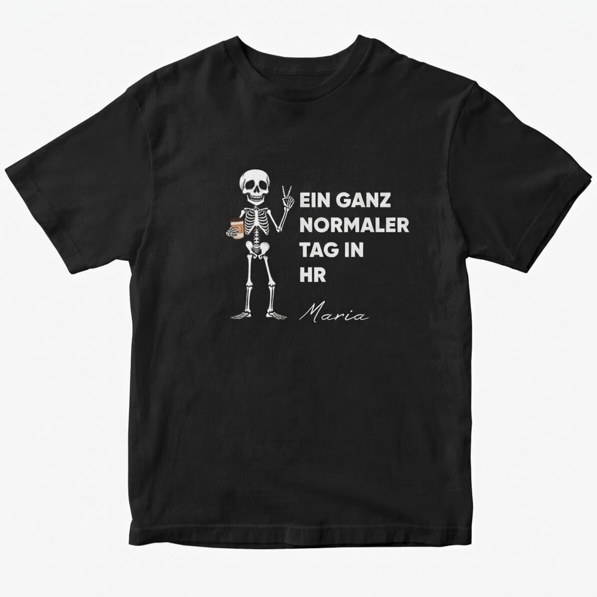 Personalisiertes Baumwoll-T-Shirt mit Aufdruck – „Just another day“