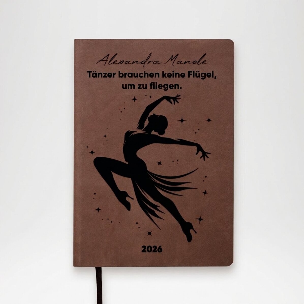 Personalisierter Leder-Terminkalender mit Text – Dancer