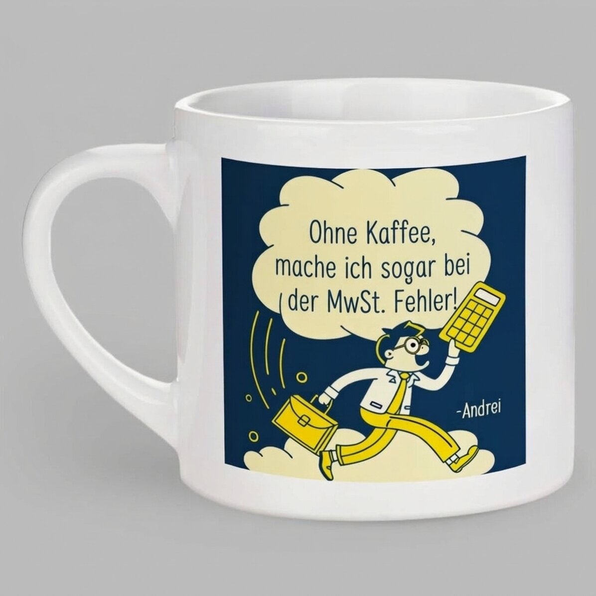 Personalisierte Espressotasse mit Schriftzug – Buchhalter