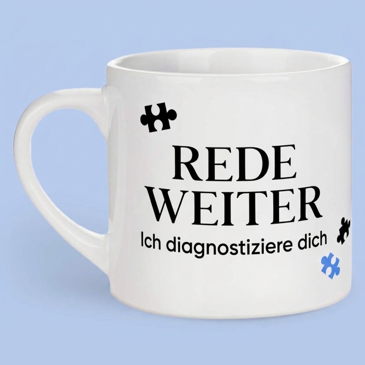 Personalisierte Espressotasse mit Botschaft – Psychologe