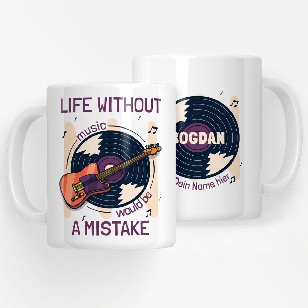 Personalisierte Tasse mit Text – Musik