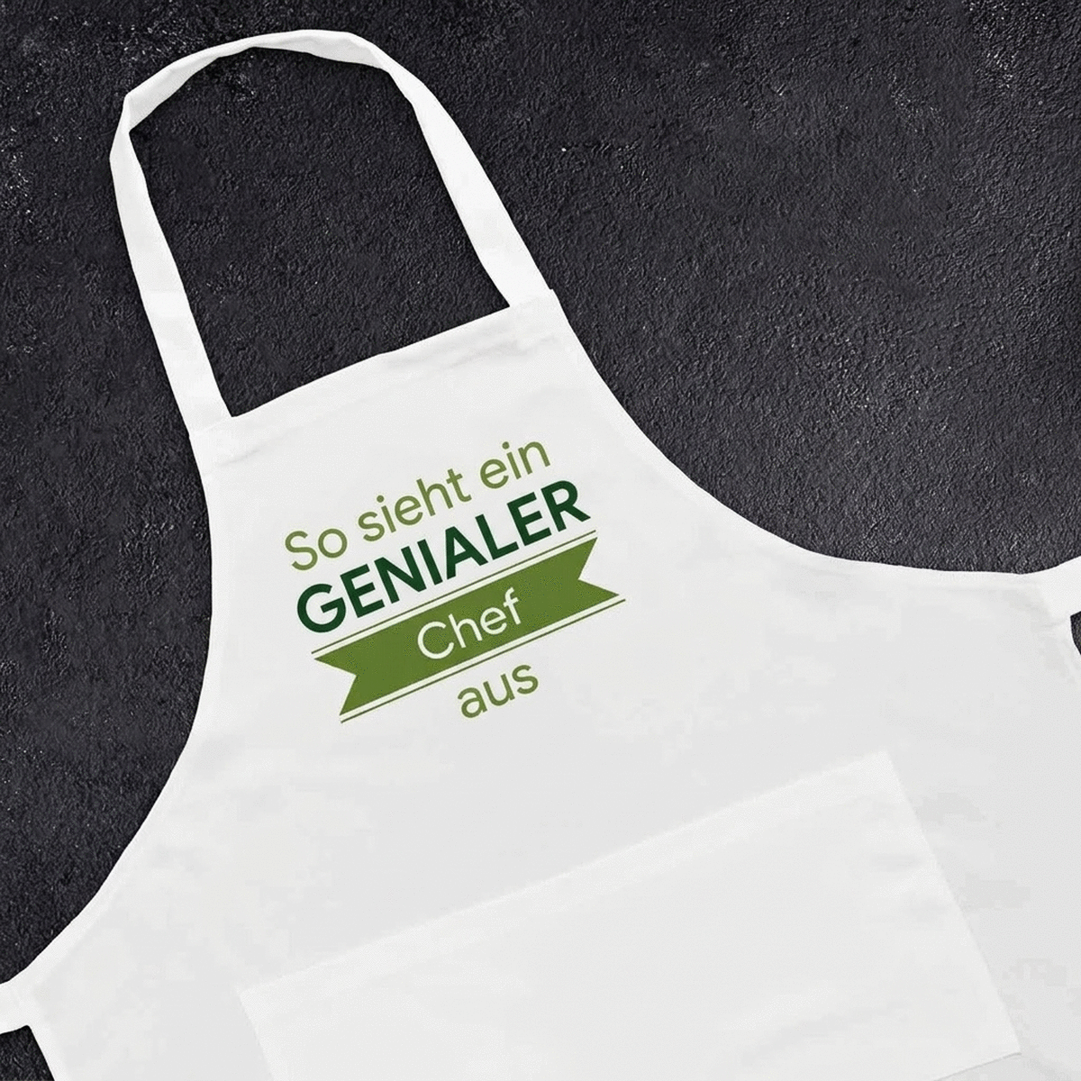 Individuell gestaltete Schürze mit Botschaft – Awesome Chef