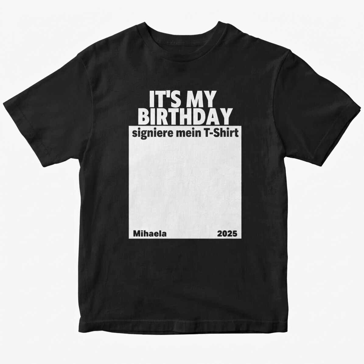 Personalisiertes Baumwoll-T-Shirt mit Aufdruck – Sign my shirt
