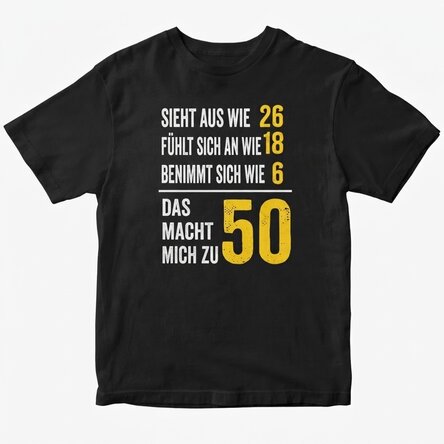Personalisiertes Baumwoll-T-Shirt mit Zahlen – My real age