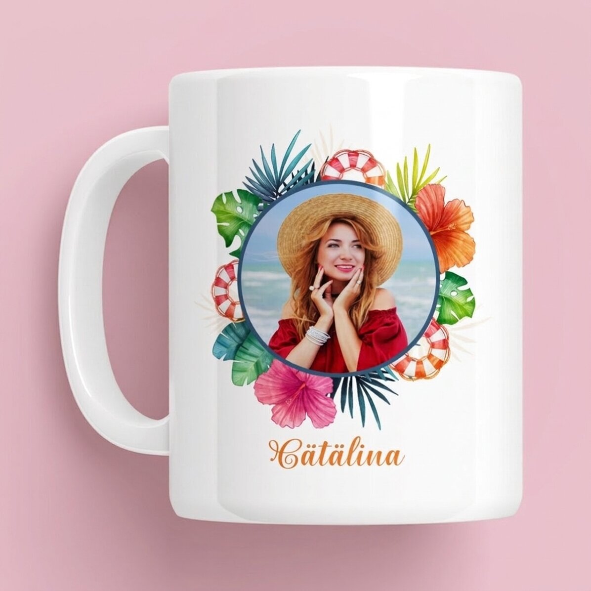 Personalisierte Tasse mit Foto und Text – Summer