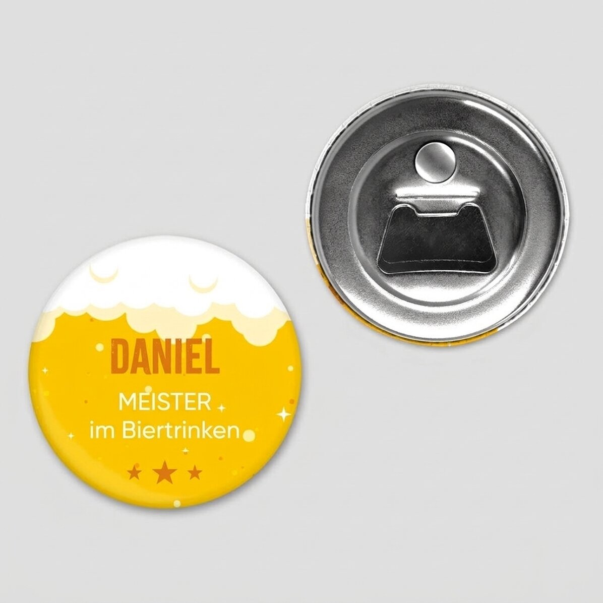 Flaschenöffner mit Magnet, individuell mit Text bedruckt – Campion