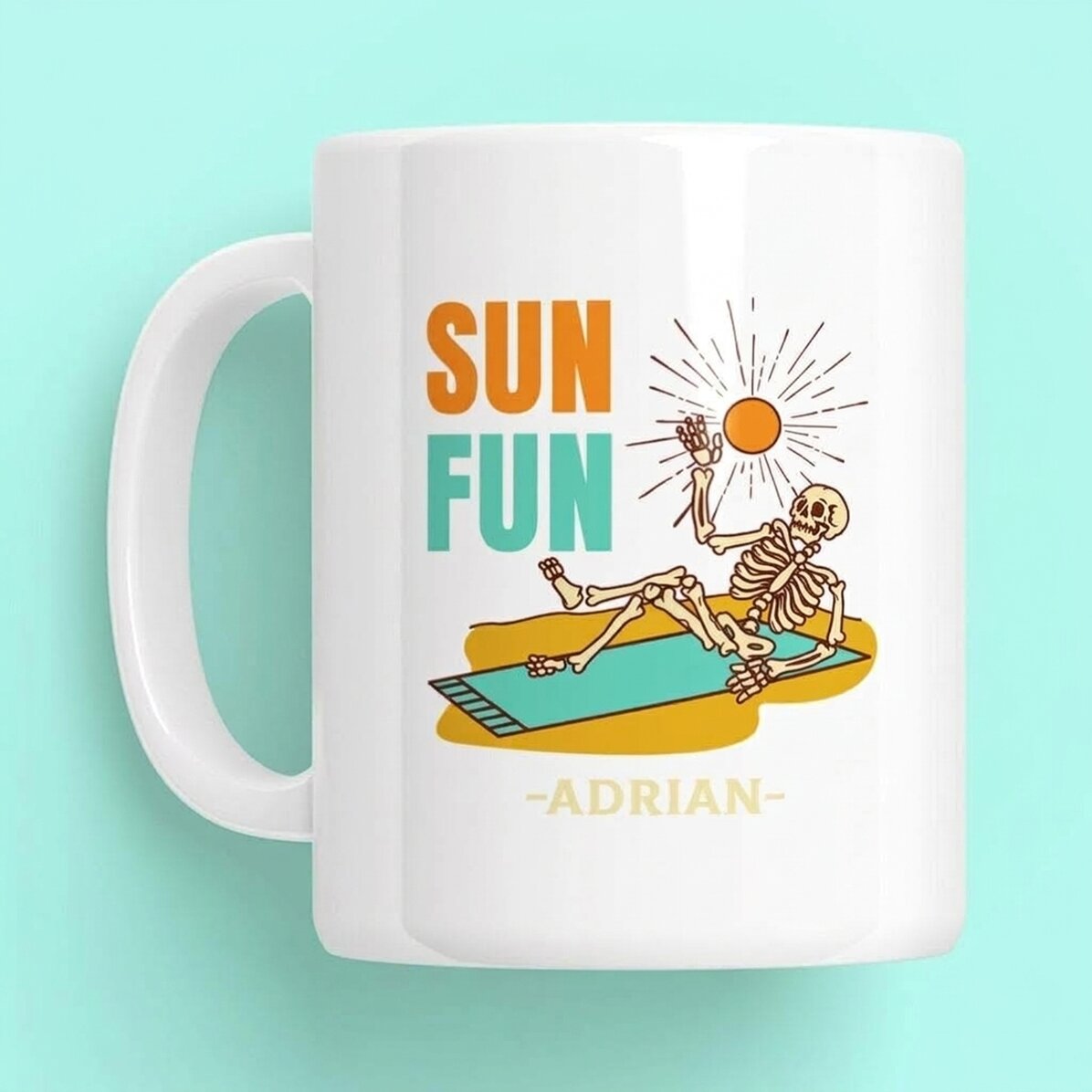 Personalisierte Tasse mit Text – Sun Fun