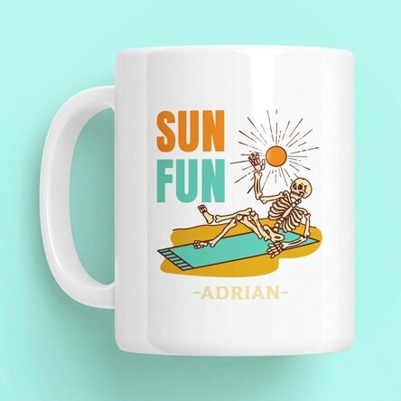 Personalisierte Tasse mit Text – Sun Fun