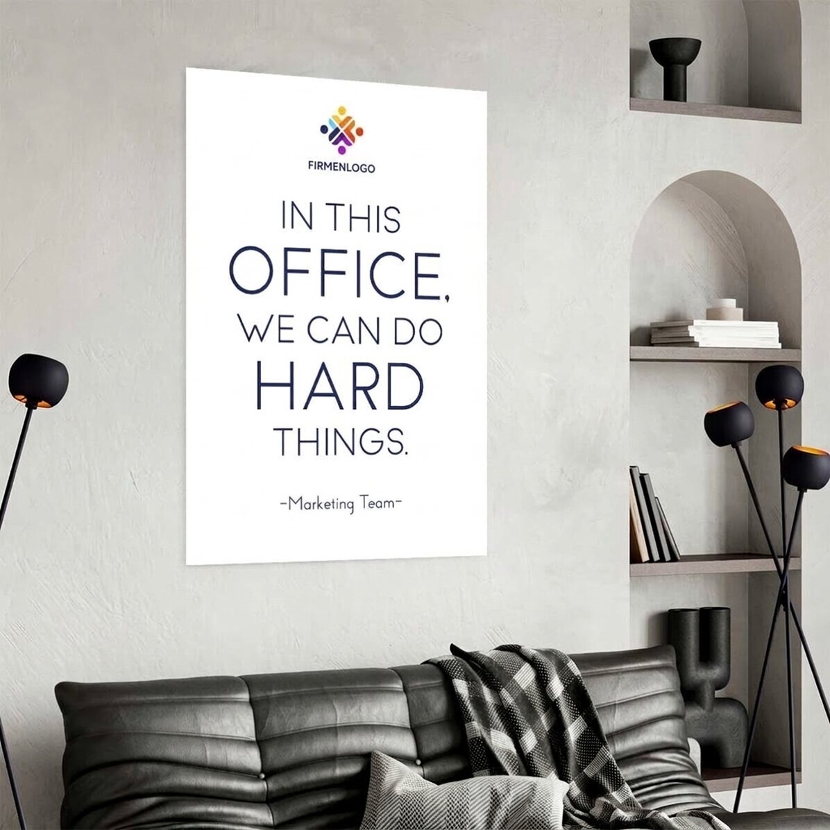 Individuell gestaltetes Poster mit Text und Logo – Hard Things
