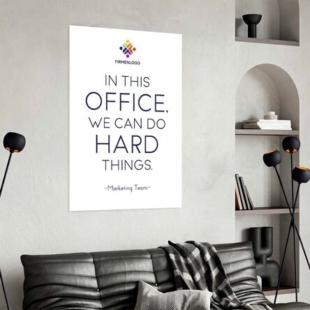 Individuell gestaltetes Poster mit Text und Logo – Hard Things
