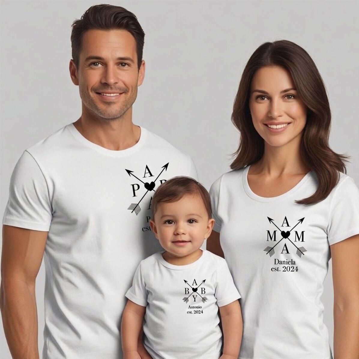 Personalisiertes Baumwoll-T-Shirt für Kinder/Erwachsene – Family