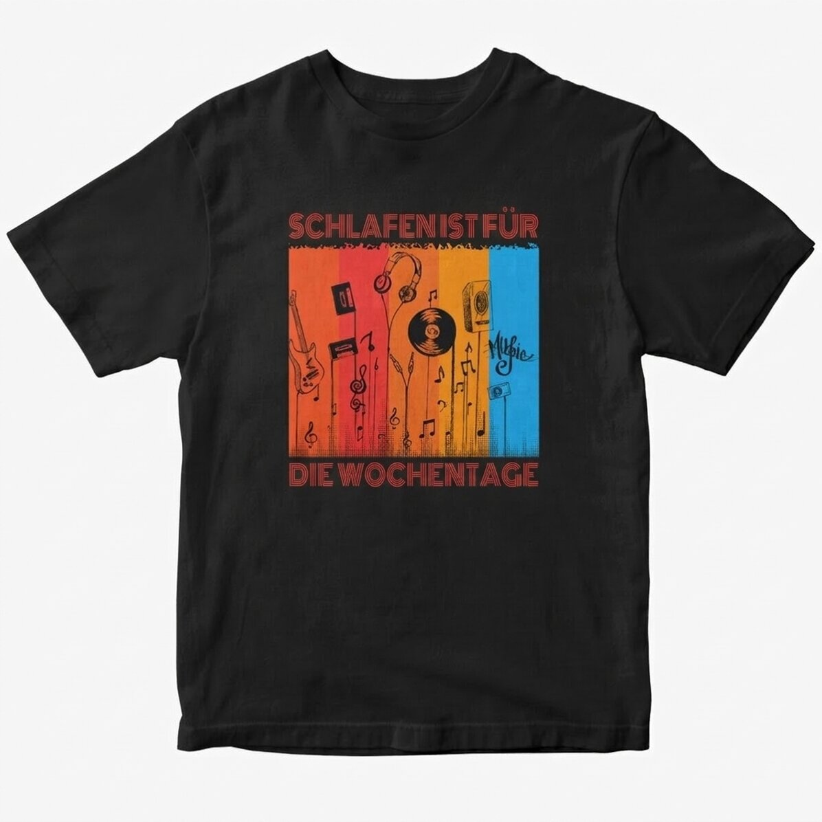 Personalisiertes Baumwoll-T-Shirt mit Aufdruck – Music life