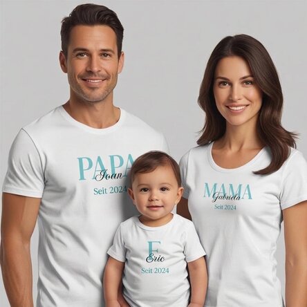 Baumwoll-T-Shirt für Kinder/Erwachsene mit individuellem Aufdruck – Family