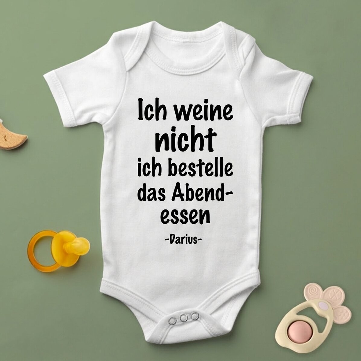 Personalisierter Baby-Body mit Aufdruck – Dinner