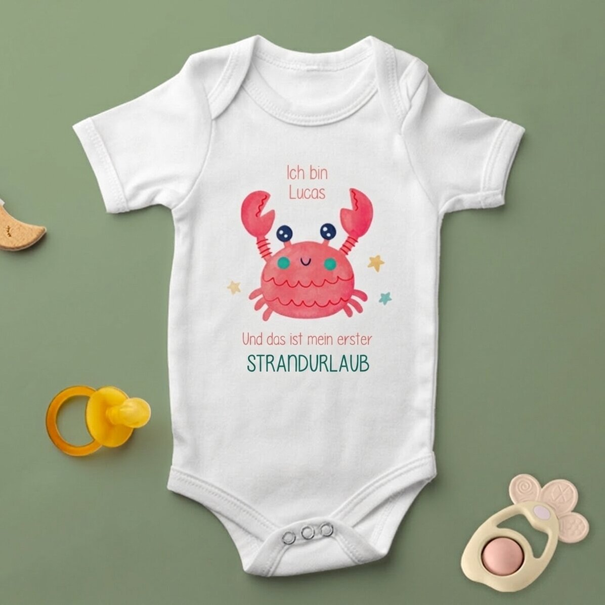 Personalisierter Baby-Body mit Aufdruck – „Mein erster Urlaub“