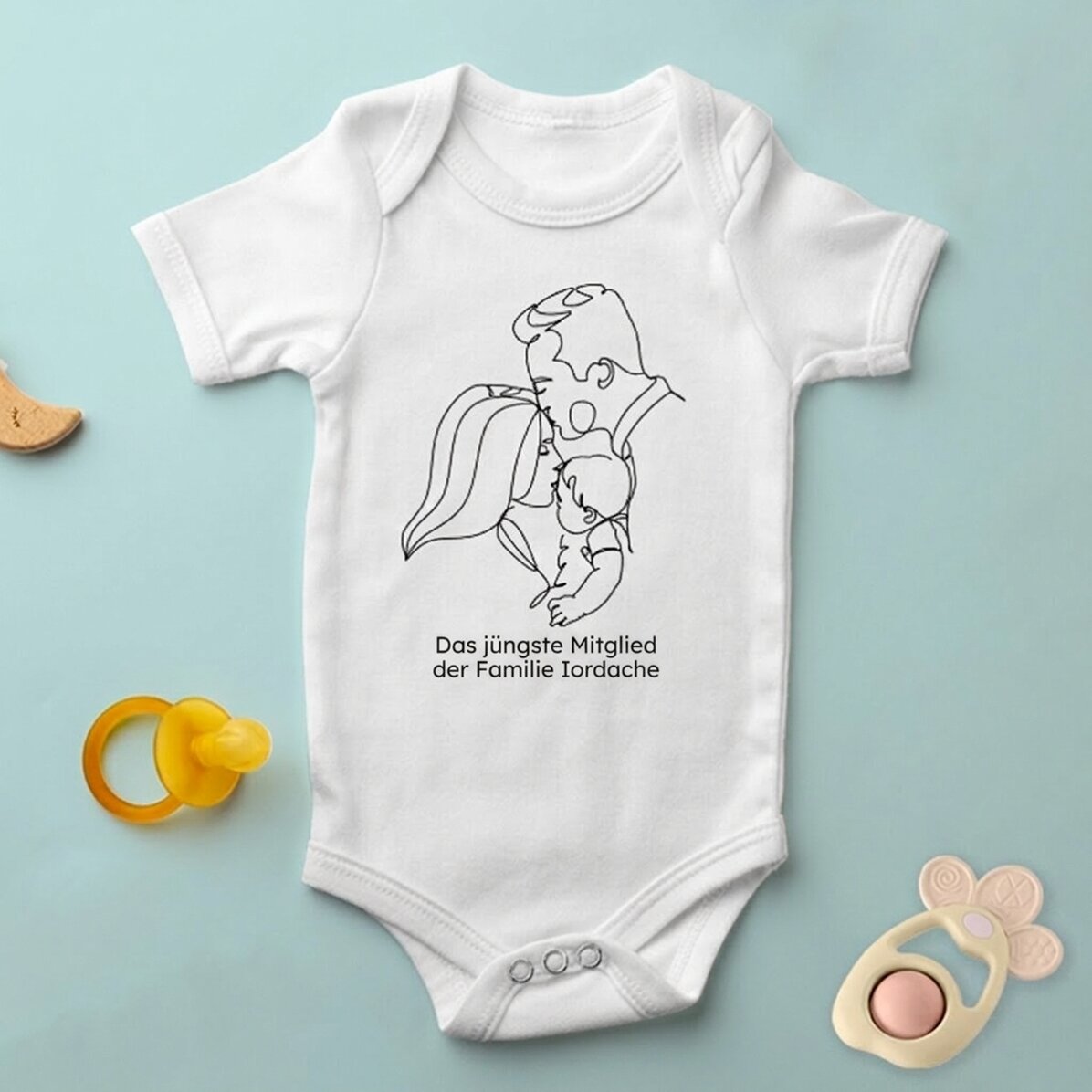 Personalisierter Baby-Body mit Aufdruck – Family