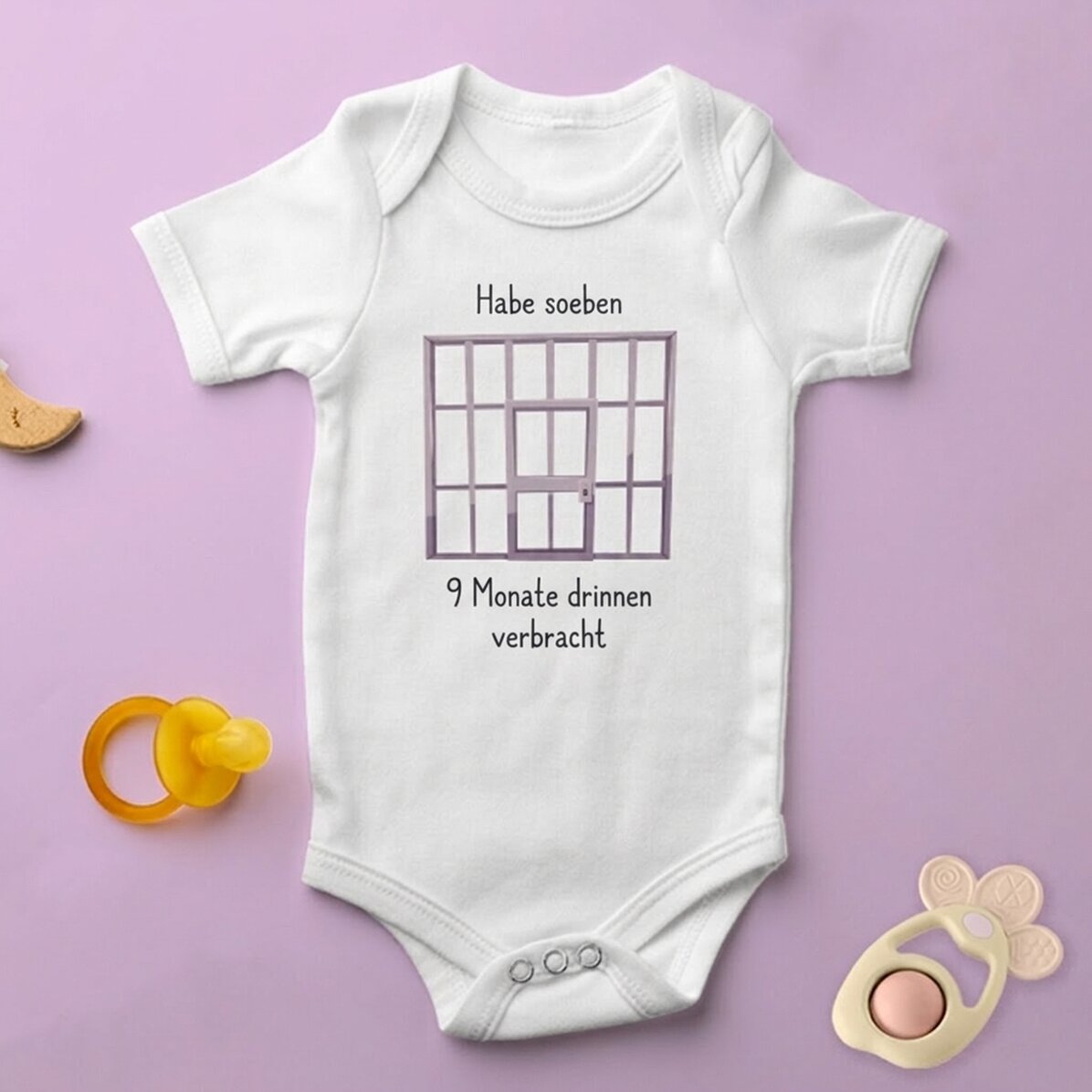 Personalisierter Baby-Body mit Aufdruck – 9 Monate