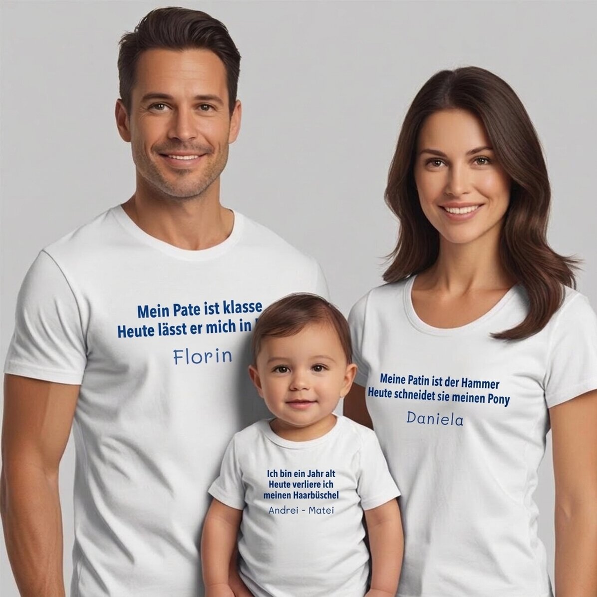Personalisiertes Baumwoll-T-Shirt für Kinder/Erwachsene – Mot-Schnitt