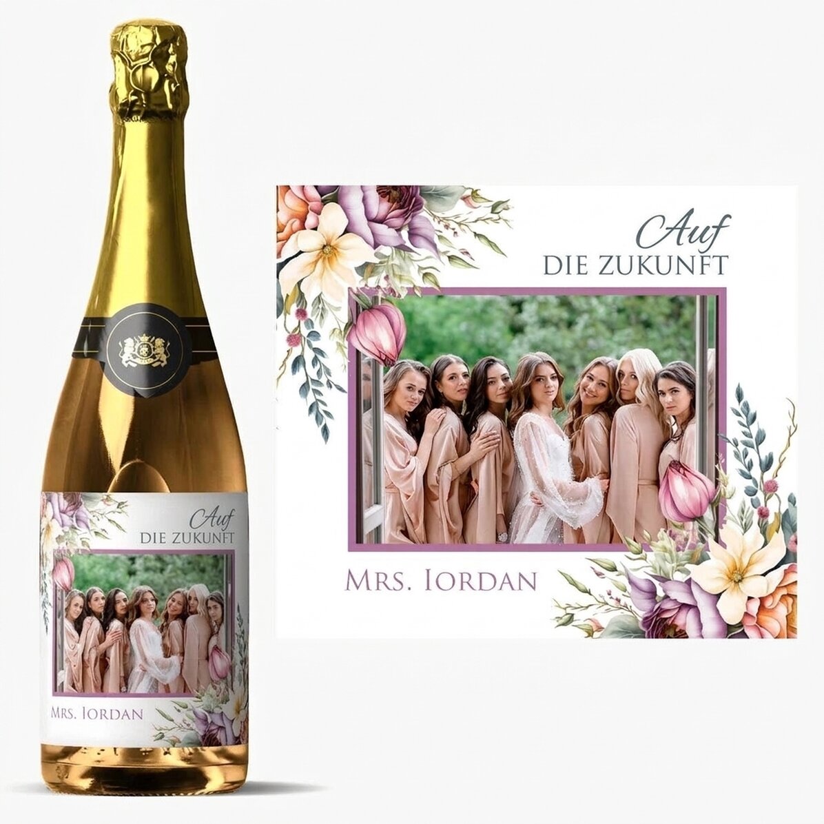 Personalisierter Sekt mit Text und Foto – Cheers