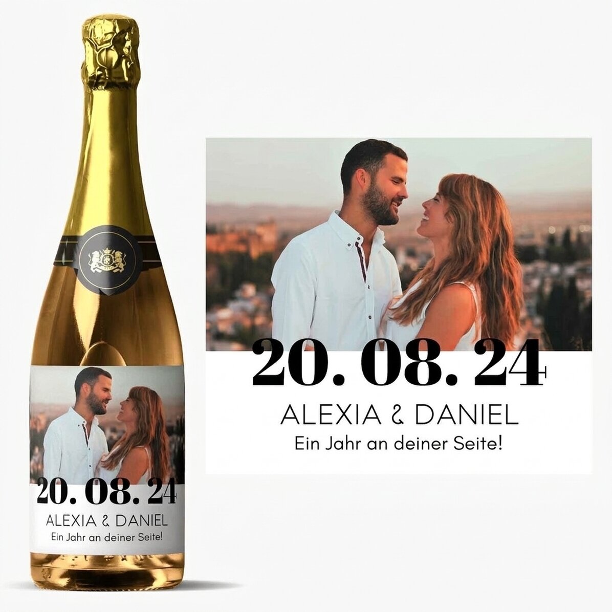 Personalisierter Sekt mit Foto und Text – Geburtstag
