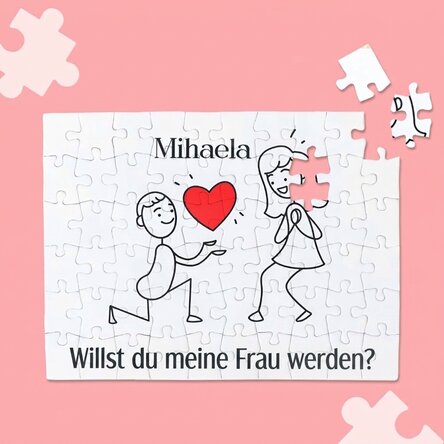 Personalisiertes Puzzle mit Text – Marry Me