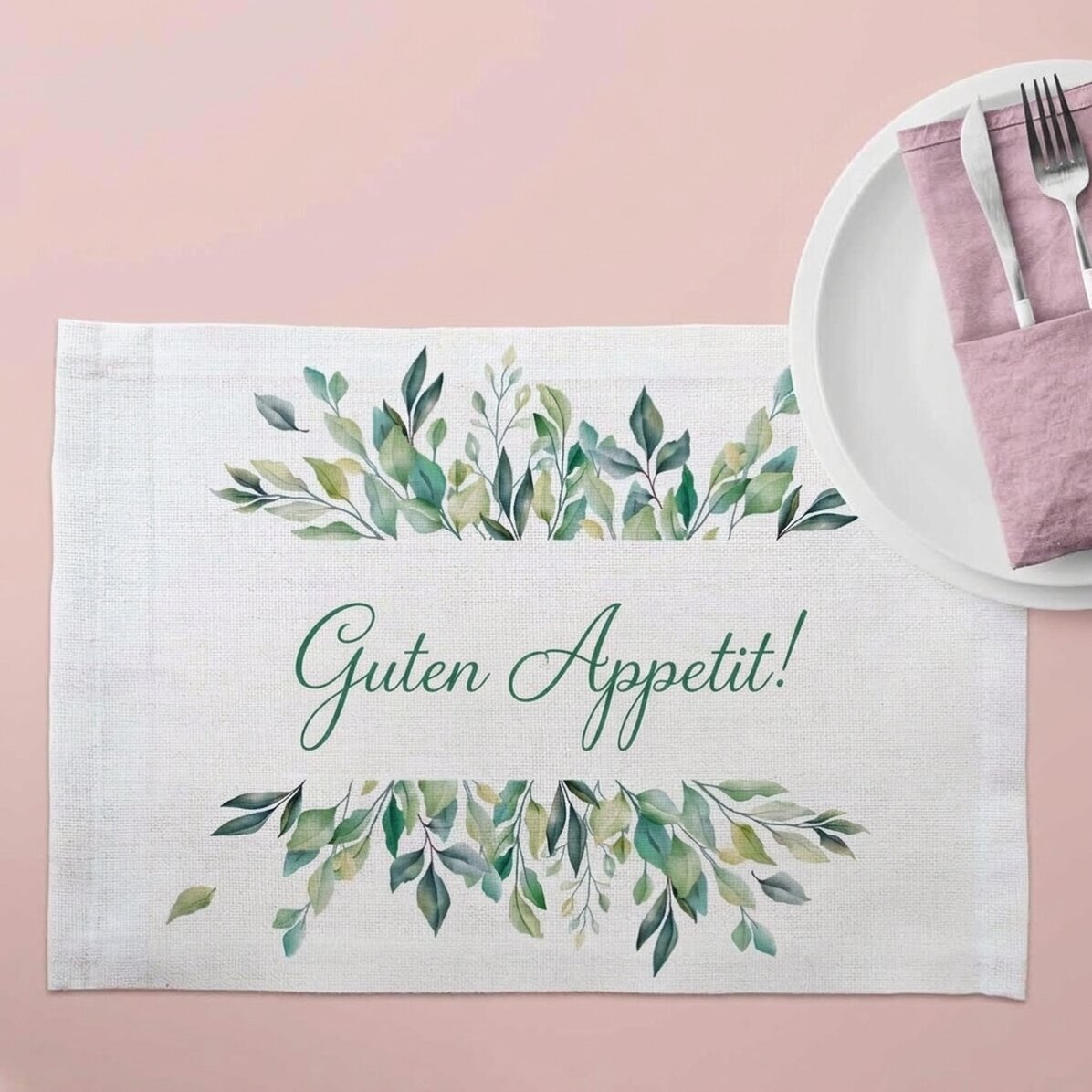 Personalisierter Tellerhalter mit Aufschrift – Guten Appetit!