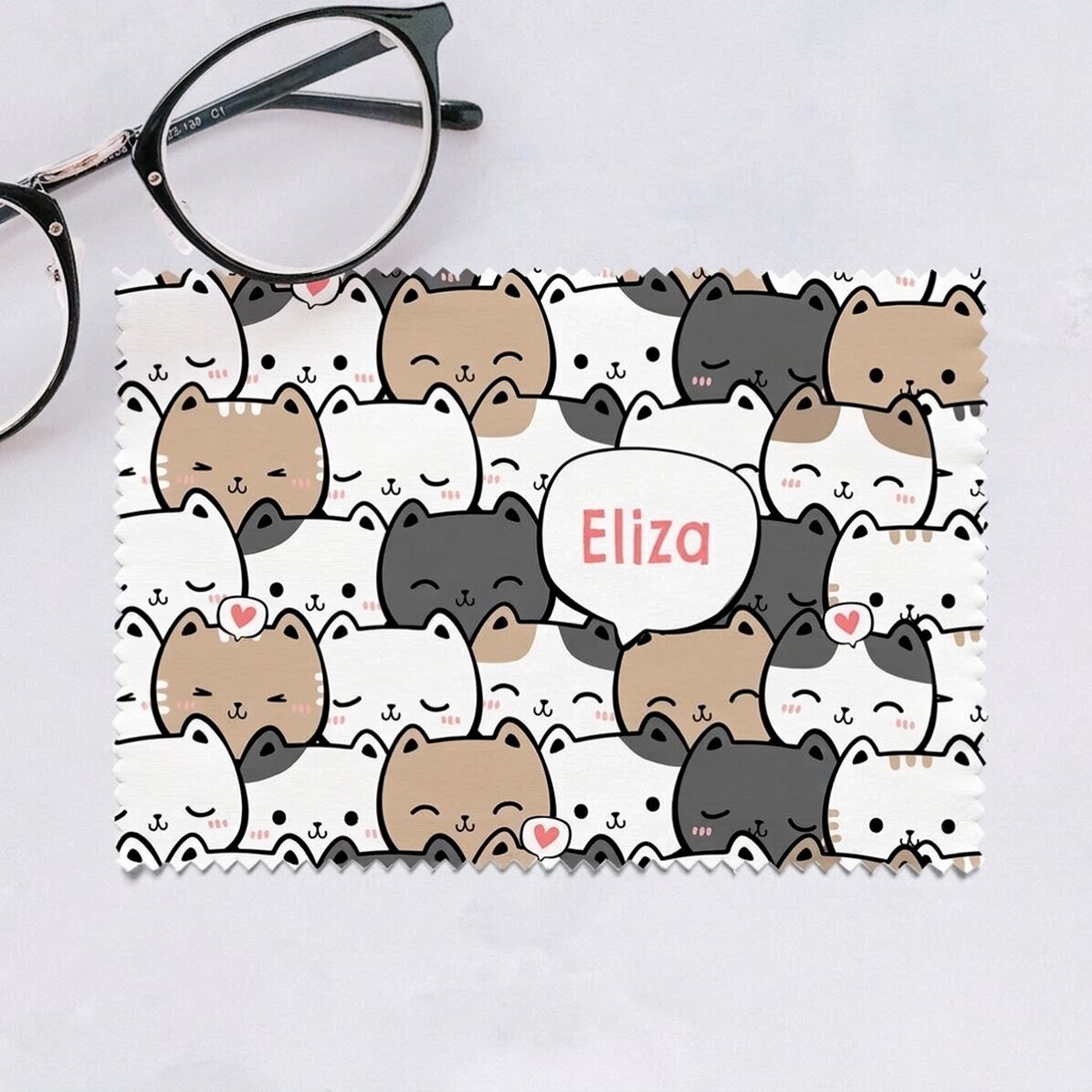 Individuell gestaltetes Reinigungstuch für Bildschirme/Brillen – Cute Cats