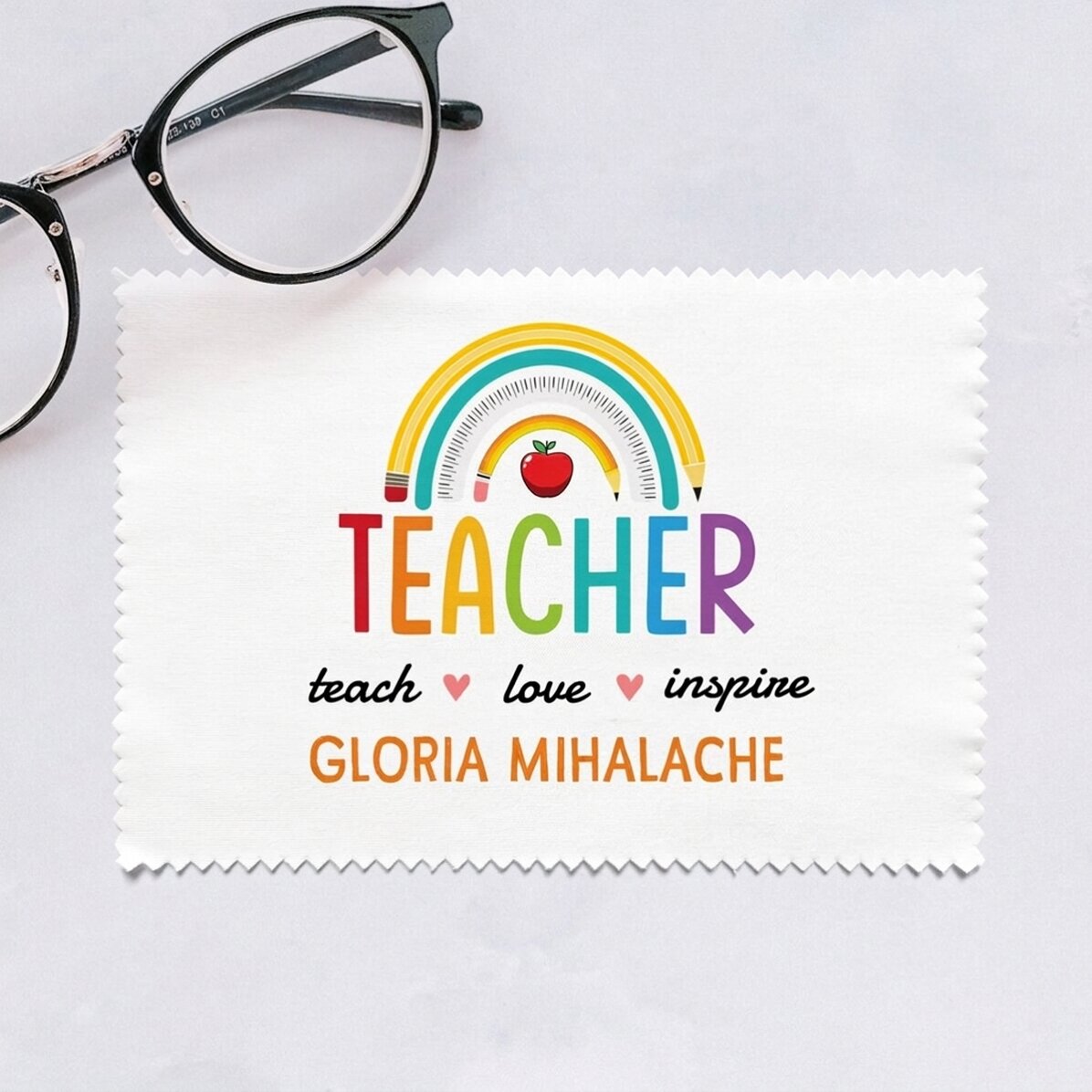 Individuell gestaltetes Reinigungstuch für Bildschirme/Brillen – Teacher