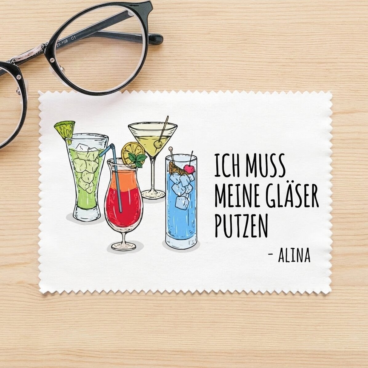 Individuell gestaltetes Reinigungstuch für Bildschirme/Brillen – Glasses