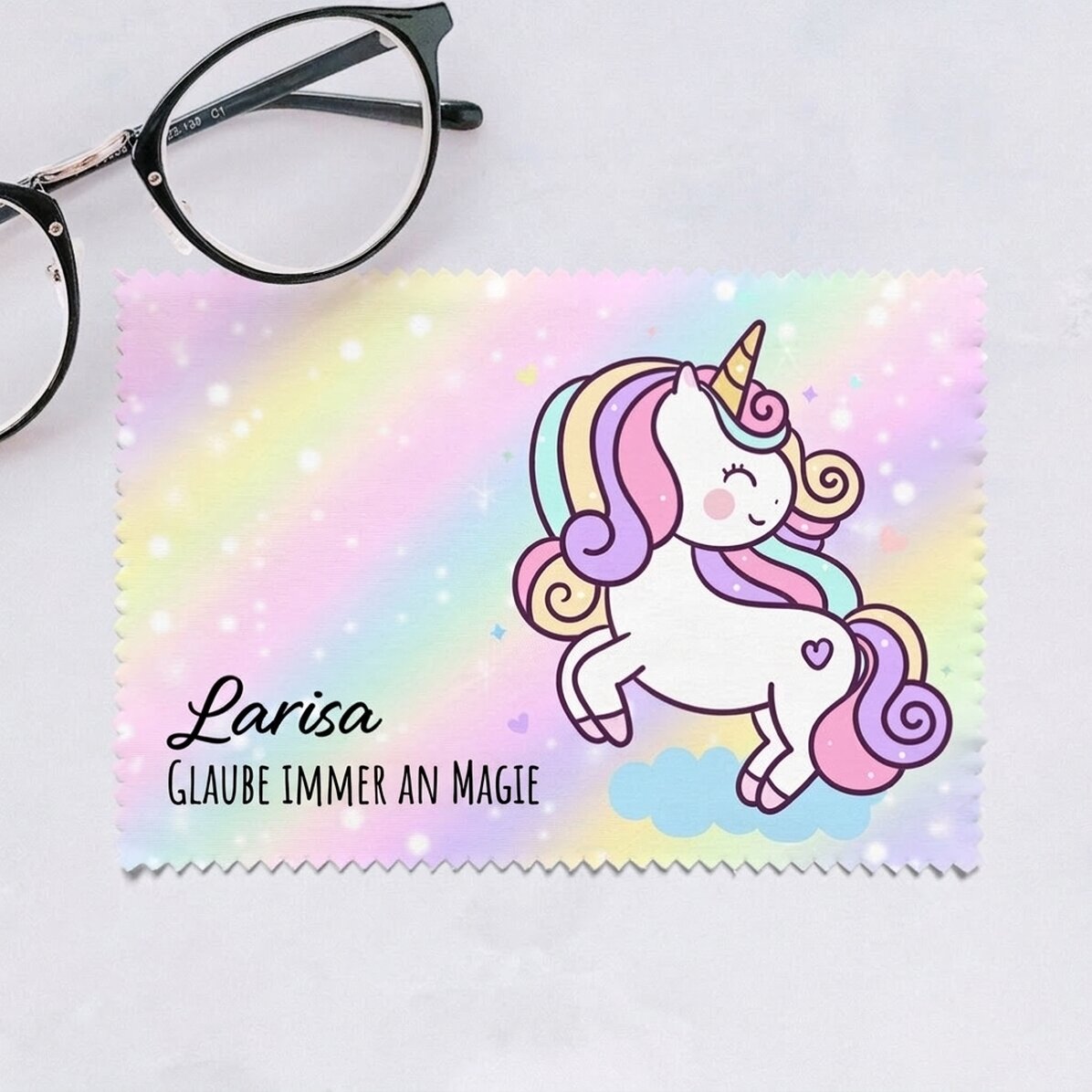 Individuell gestaltetes Reinigungstuch für Bildschirme/Brillen – Unicorn