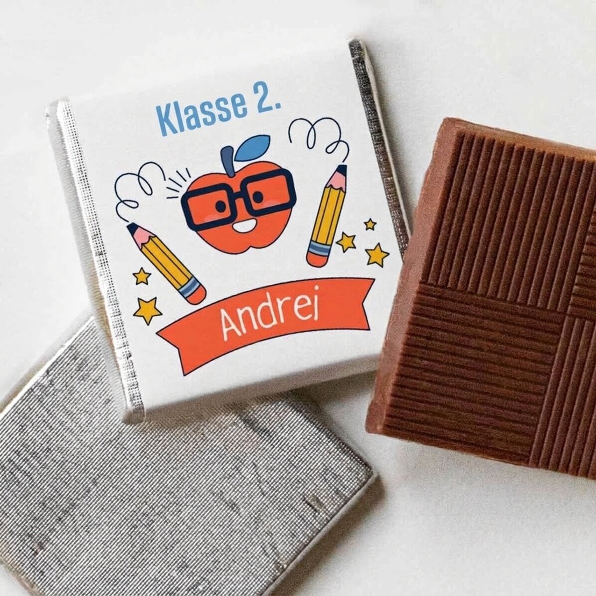 Personalisierte Mini-Schokolade mit Text – Schule