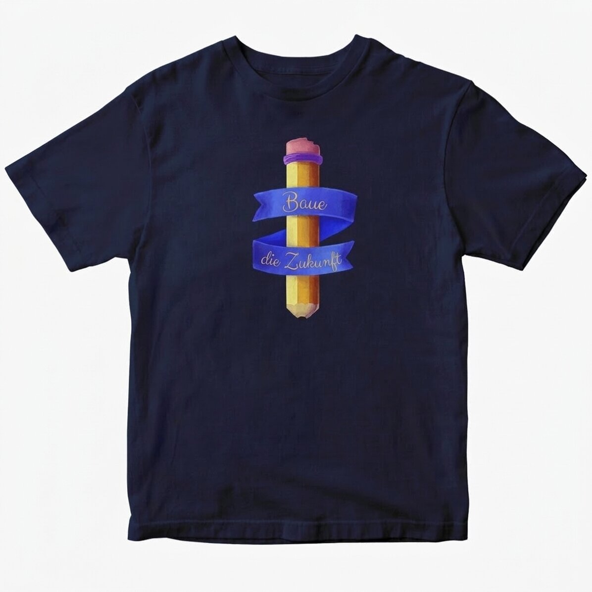 Personalisiertes Baumwoll-T-Shirt mit Aufdruck – Watercolor pencil
