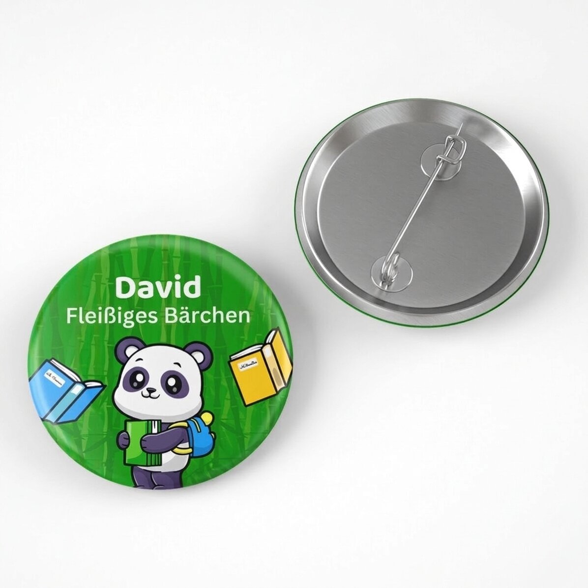 Personalisiertes Button mit Namen und Text – Cute Panda