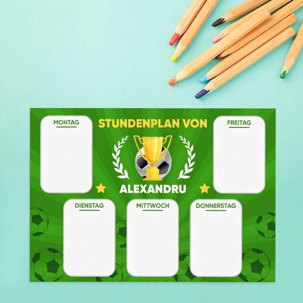 Individuell gestalteter Stundenplan mit Text – Campion