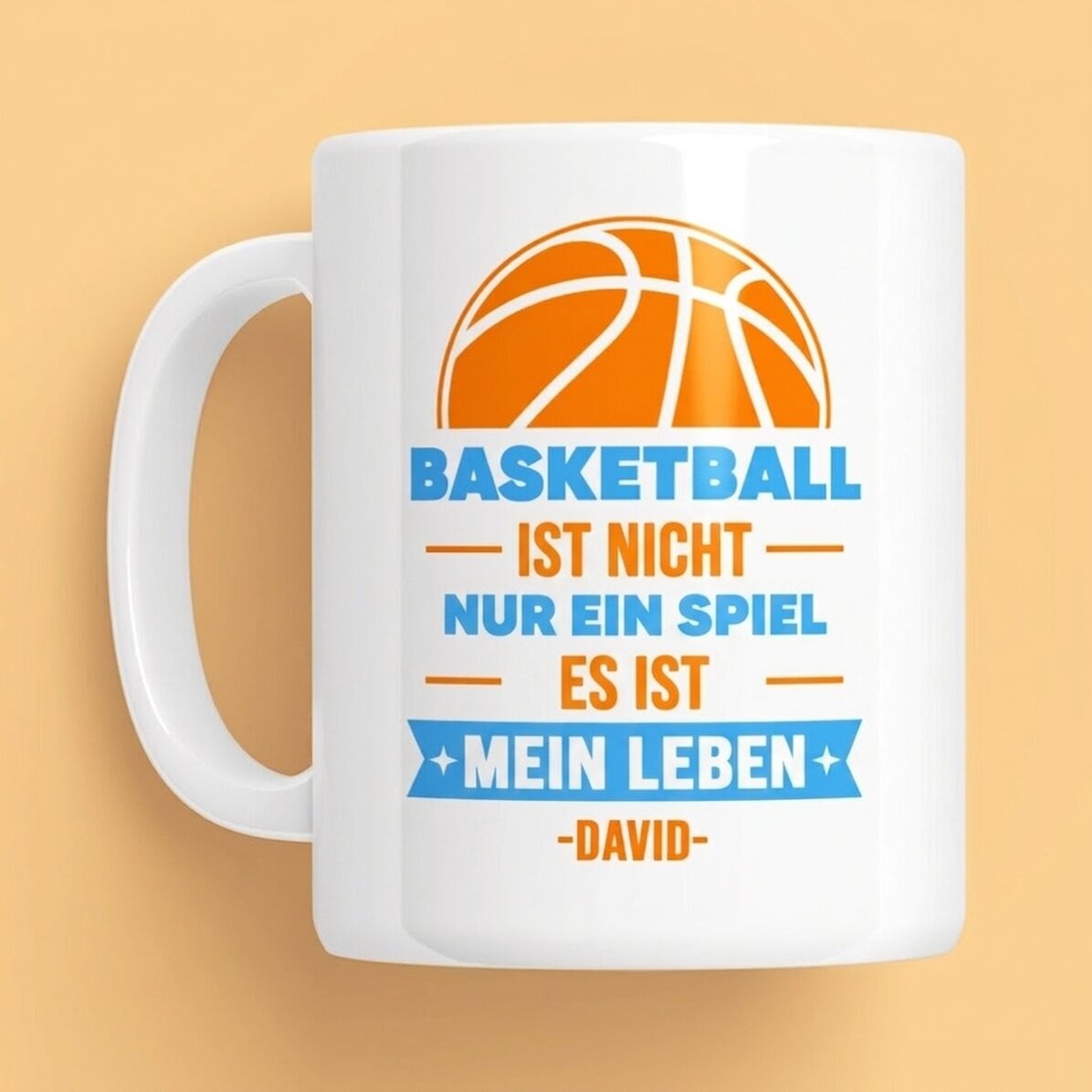 Personalisierte Tasse mit Text – Basketball