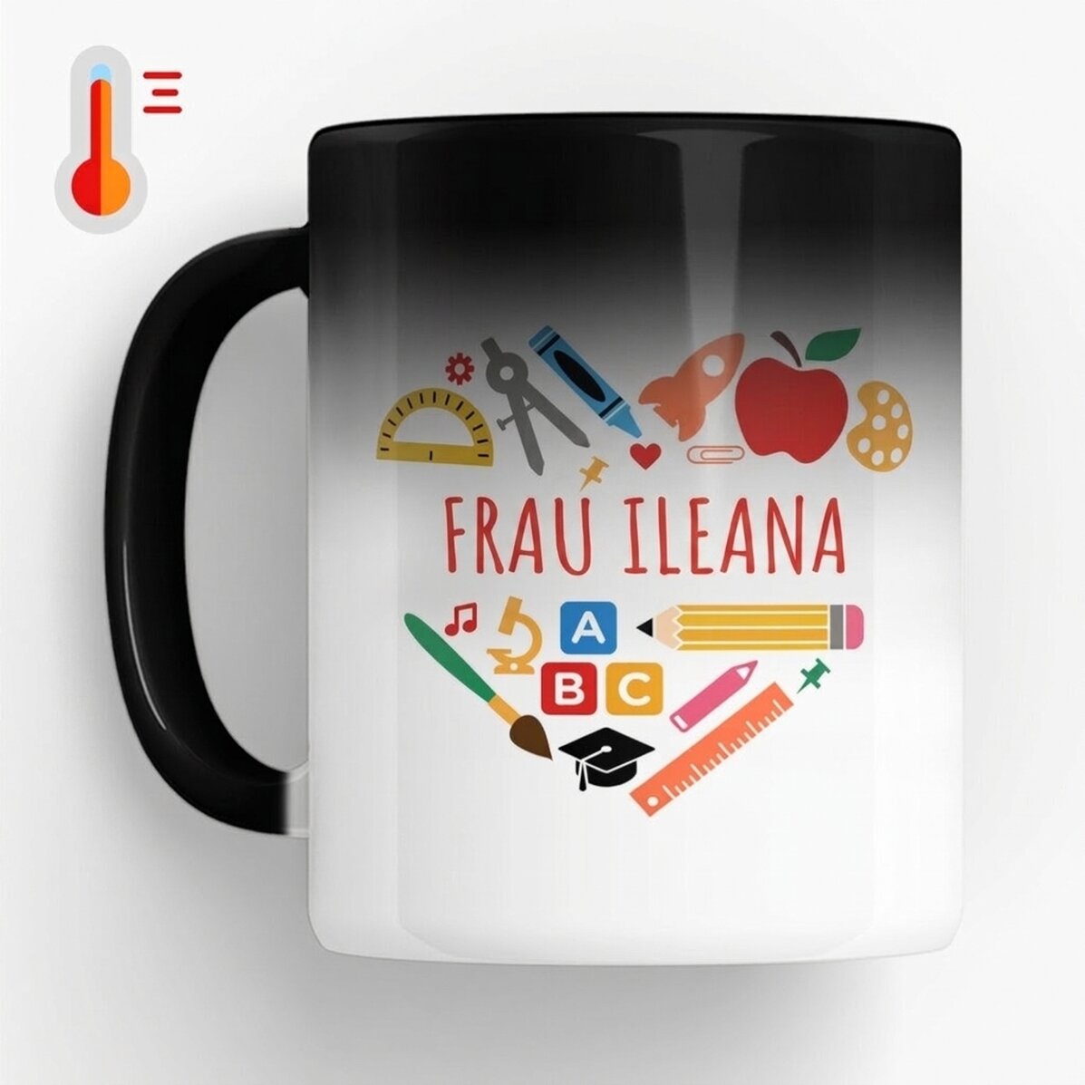Personalisierte Zaubertasse mit Text für Lehrer – Herz