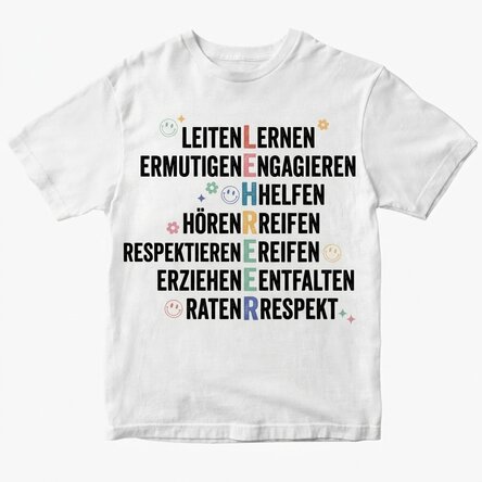 Personalisiertes Baumwoll-T-Shirt – Teacher